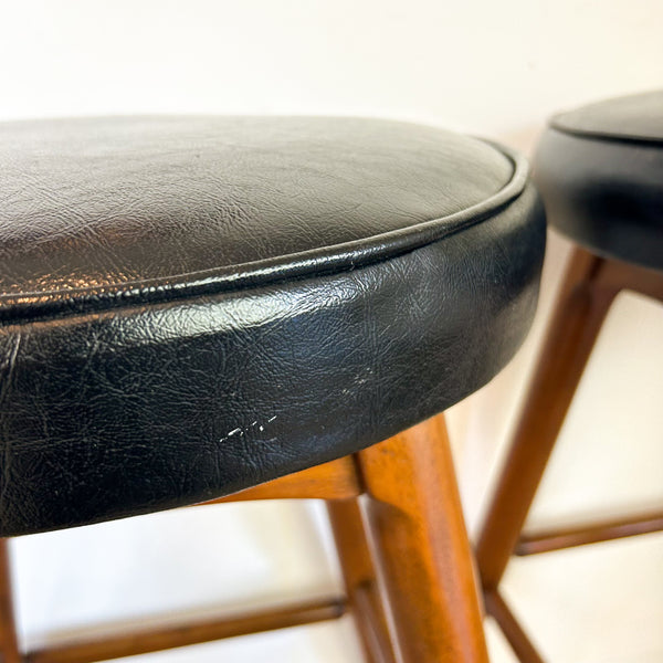 BLACK VINYL SWIVEL BAR STOOLS - HEY JUDE WORKSHOP • Vintage furniture & objects Melbourne