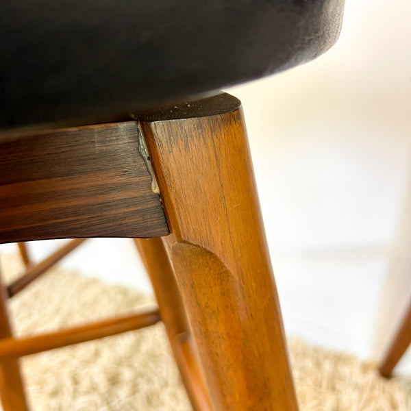 BLACK VINYL SWIVEL BAR STOOLS - HEY JUDE WORKSHOP • Vintage furniture & objects Melbourne