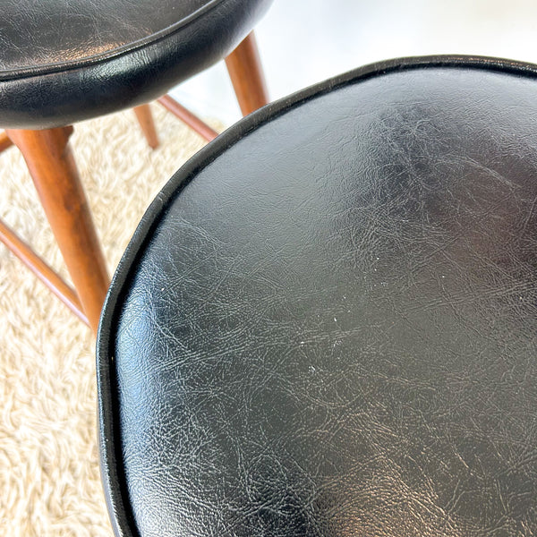 BLACK VINYL SWIVEL BAR STOOLS - HEY JUDE WORKSHOP • Vintage furniture & objects Melbourne