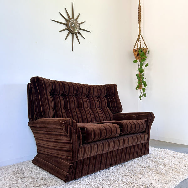 BROWN VELOUR SOFA