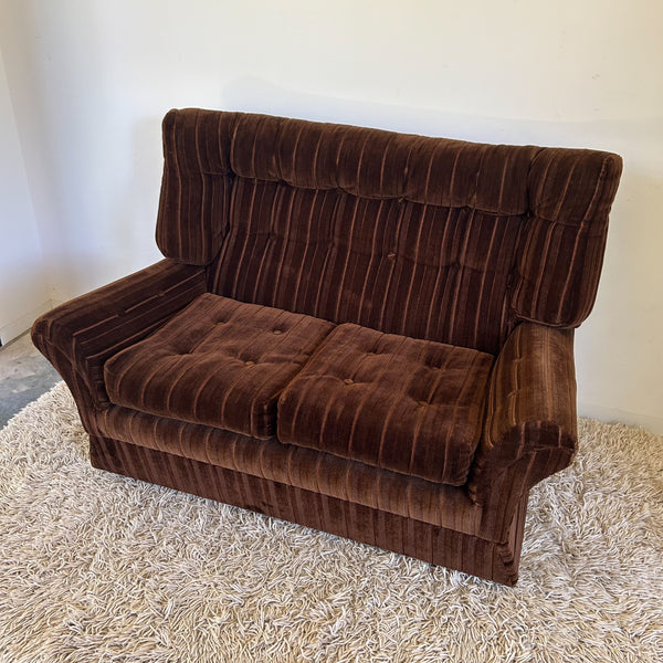 BROWN VELOUR SOFA