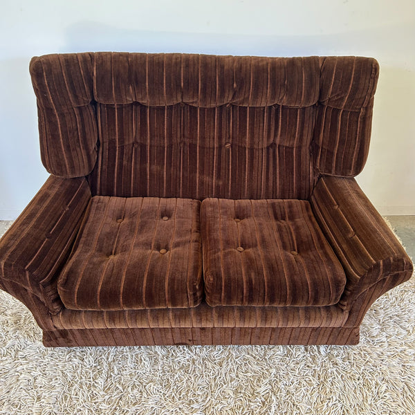 BROWN VELOUR SOFA