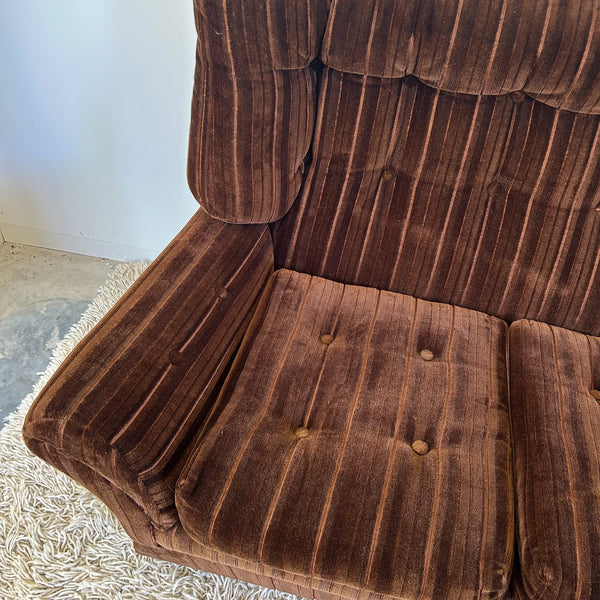 BROWN VELOUR SOFA