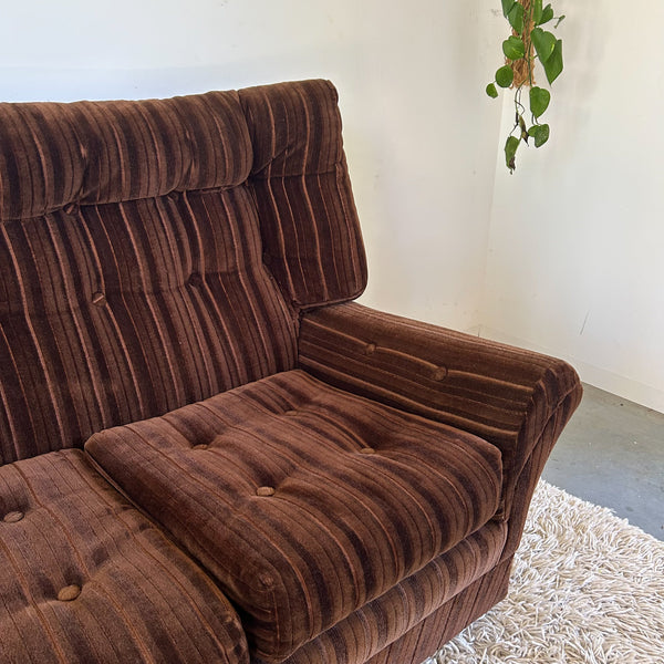 BROWN VELOUR SOFA