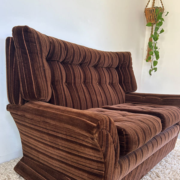 BROWN VELOUR SOFA