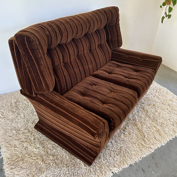 BROWN VELOUR SOFA