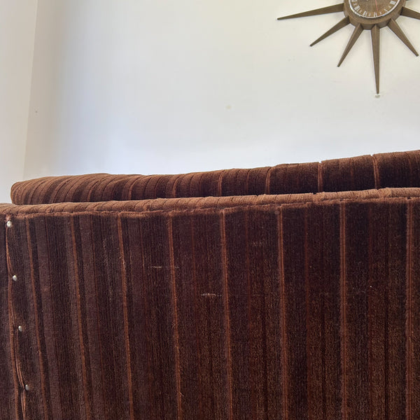 BROWN VELOUR SOFA