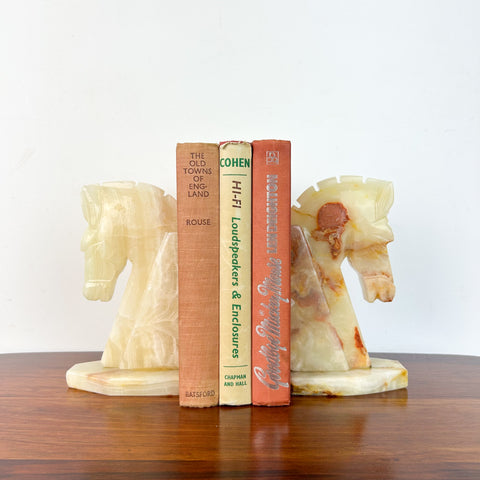 ONYX HORSE HEAD BOOKENDS