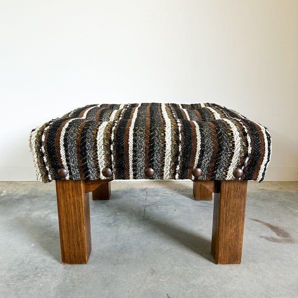 1970s UPHOLSTERED FOOTSTOOL