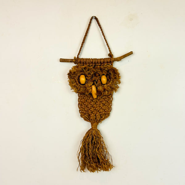 MACRAME OWL WALL HANGING - HEY JUDE WORKSHOP • Vintage furniture & objects Melbourne
