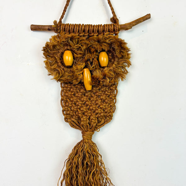 MACRAME OWL WALL HANGING - HEY JUDE WORKSHOP • Vintage furniture & objects Melbourne