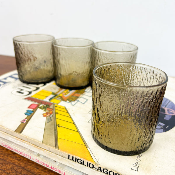 SMOKY BARK GLASSES - HEY JUDE WORKSHOP • Vintage furniture & objects Melbourne