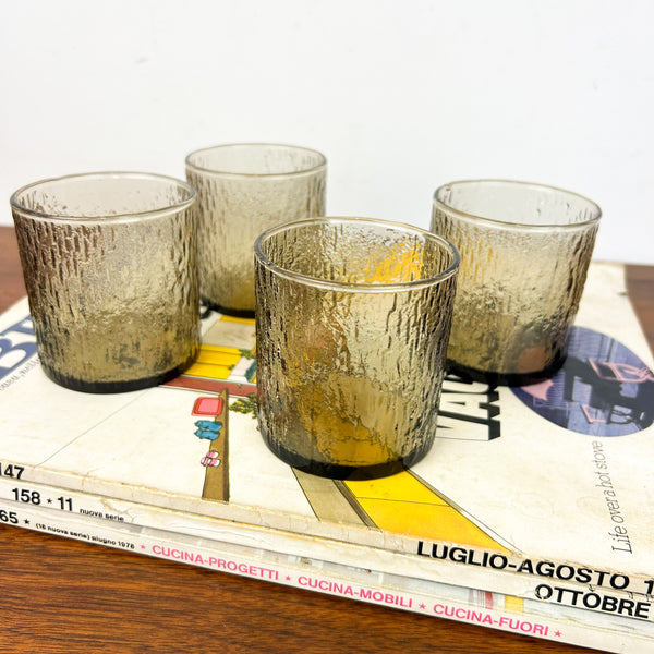 SMOKY BARK GLASSES - HEY JUDE WORKSHOP • Vintage furniture & objects Melbourne
