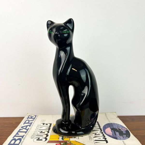 BLACK CERAMIC CAT - HEY JUDE WORKSHOP • Vintage furniture & objects Melbourne