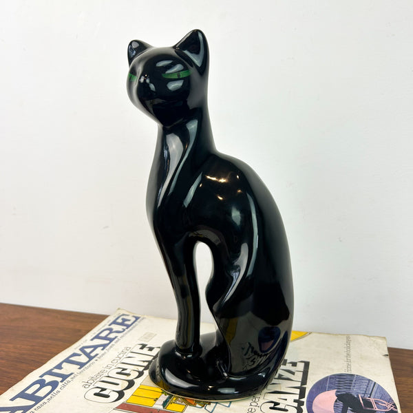 BLACK CERAMIC CAT - HEY JUDE WORKSHOP • Vintage furniture & objects Melbourne