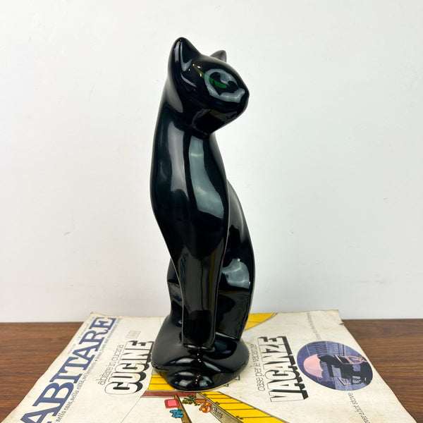 BLACK CERAMIC CAT - HEY JUDE WORKSHOP • Vintage furniture & objects Melbourne