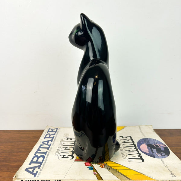 BLACK CERAMIC CAT - HEY JUDE WORKSHOP • Vintage furniture & objects Melbourne