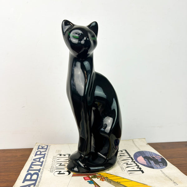 BLACK CERAMIC CAT - HEY JUDE WORKSHOP • Vintage furniture & objects Melbourne