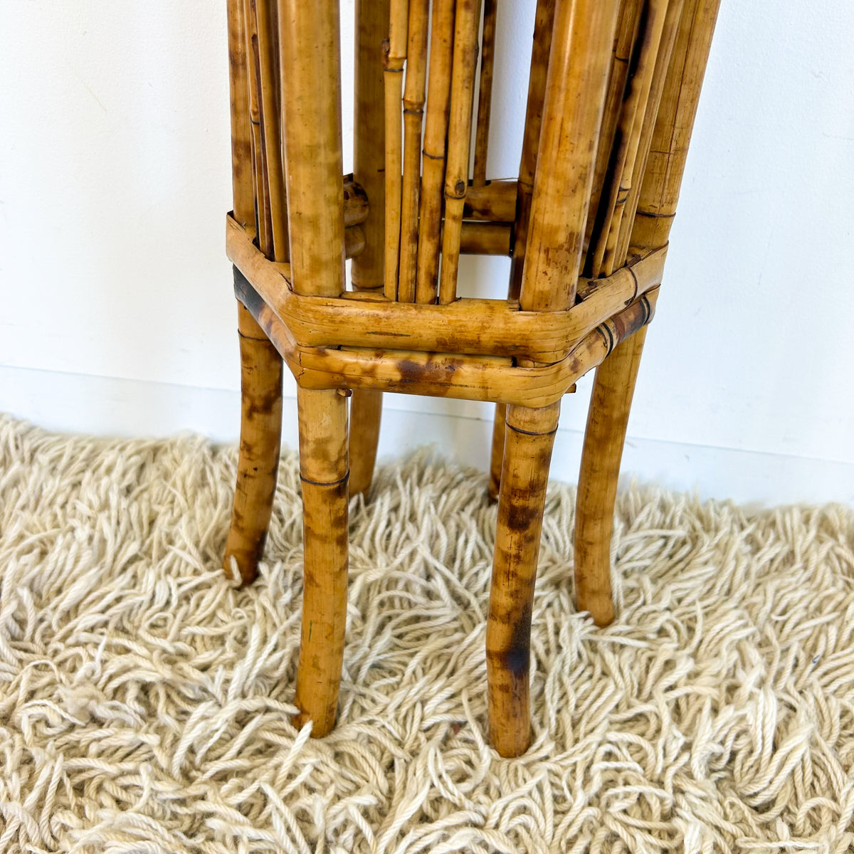 TORTOISESHELL CANE PLANT STAND - HEY JUDE WORKSHOP • Vintage furniture & objects Melbourne