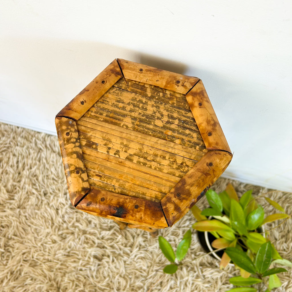 TORTOISESHELL CANE PLANT STAND - HEY JUDE WORKSHOP • Vintage furniture & objects Melbourne