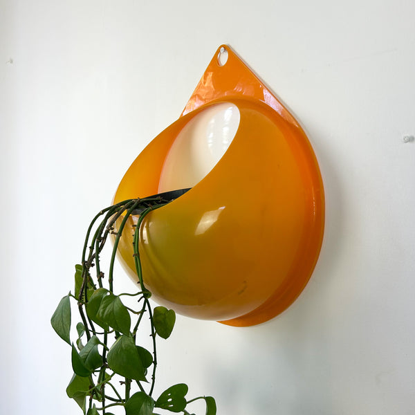 ORANGE PLASTIC WALL PLANTER