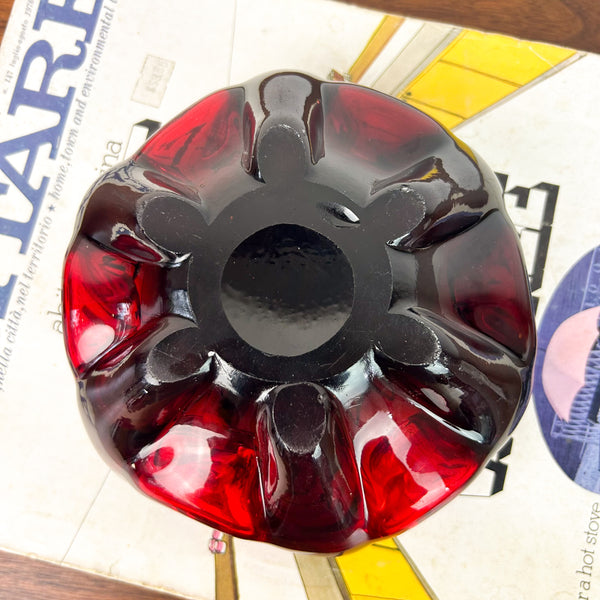 RUBY RED ART GLASS DISH - HEY JUDE WORKSHOP • Vintage furniture & objects Melbourne