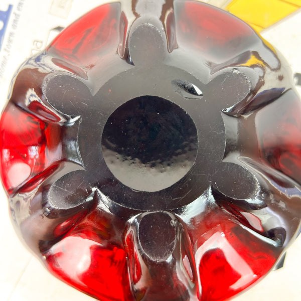 RUBY RED ART GLASS DISH - HEY JUDE WORKSHOP • Vintage furniture & objects Melbourne