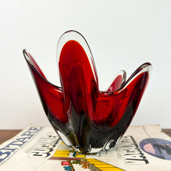 RUBY RED HANDKERCHIEF BOWL - HEY JUDE WORKSHOP • Vintage furniture & objects Melbourne