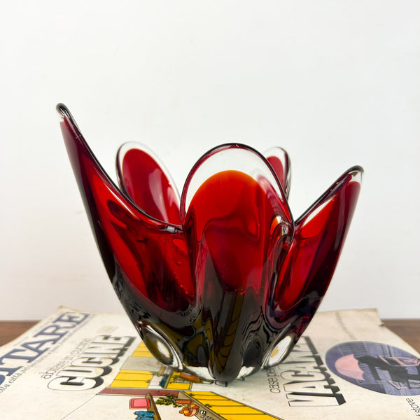 RUBY RED HANDKERCHIEF BOWL - HEY JUDE WORKSHOP • Vintage furniture & objects Melbourne