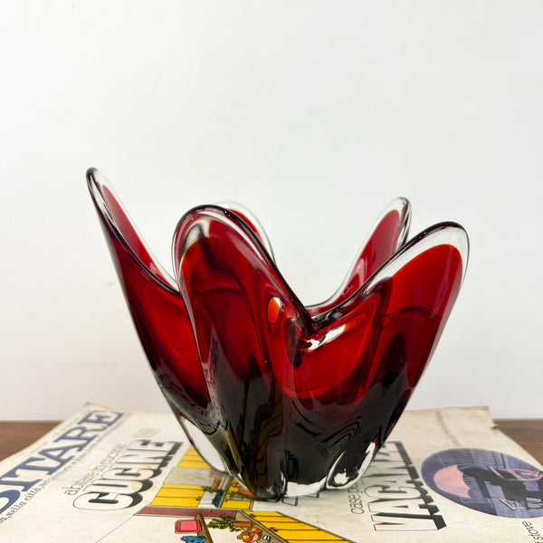 RUBY RED HANDKERCHIEF BOWL - HEY JUDE WORKSHOP • Vintage furniture & objects Melbourne