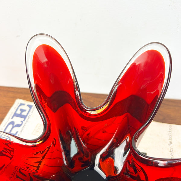 RUBY RED HANDKERCHIEF BOWL - HEY JUDE WORKSHOP • Vintage furniture & objects Melbourne