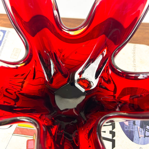 RUBY RED HANDKERCHIEF BOWL - HEY JUDE WORKSHOP • Vintage furniture & objects Melbourne