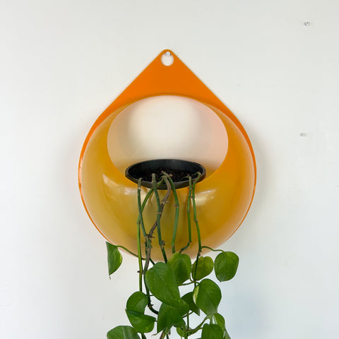 ORANGE PLASTIC WALL PLANTER