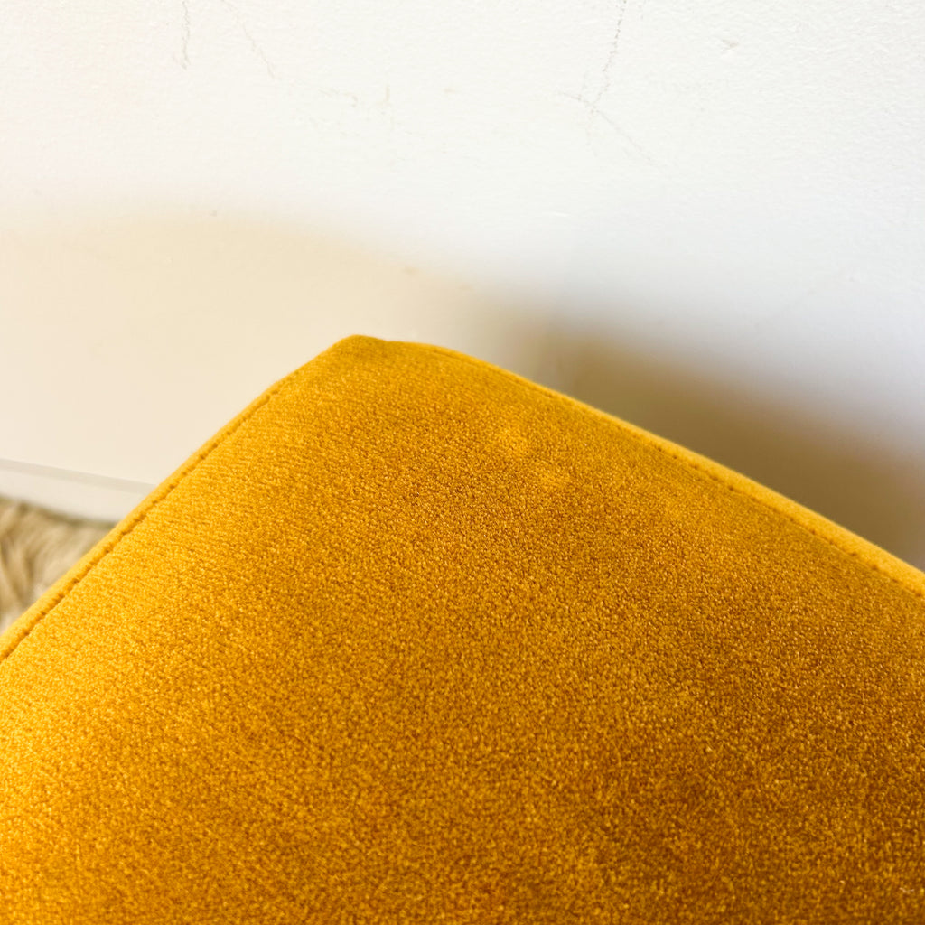 MUSTARD VELOUR FOOTSTOOL