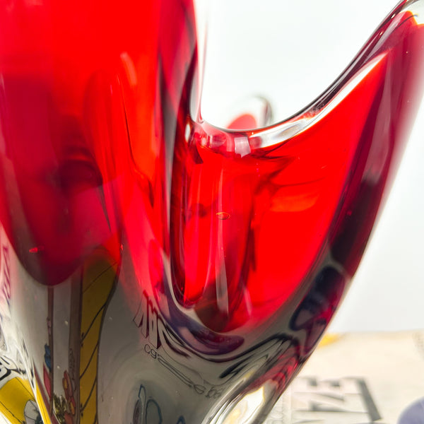 RUBY RED HANDKERCHIEF BOWL - HEY JUDE WORKSHOP • Vintage furniture & objects Melbourne