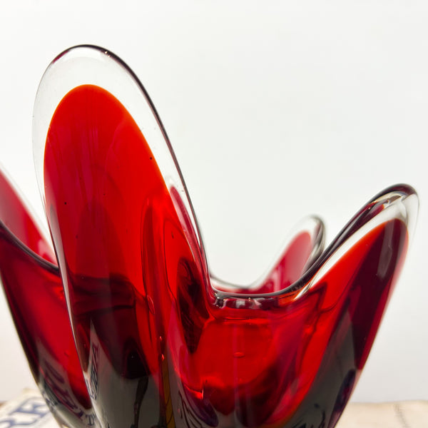 RUBY RED HANDKERCHIEF BOWL - HEY JUDE WORKSHOP • Vintage furniture & objects Melbourne
