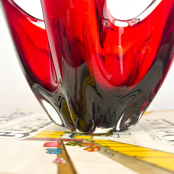 RUBY RED HANDKERCHIEF BOWL - HEY JUDE WORKSHOP • Vintage furniture & objects Melbourne