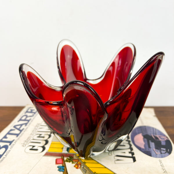 RUBY RED HANDKERCHIEF BOWL - HEY JUDE WORKSHOP • Vintage furniture & objects Melbourne