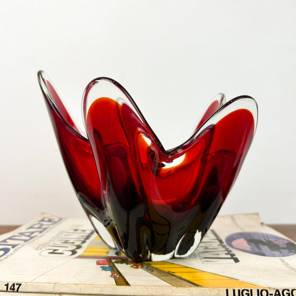 RUBY RED HANDKERCHIEF BOWL - HEY JUDE WORKSHOP • Vintage furniture & objects Melbourne