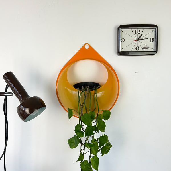 ORANGE PLASTIC WALL PLANTER