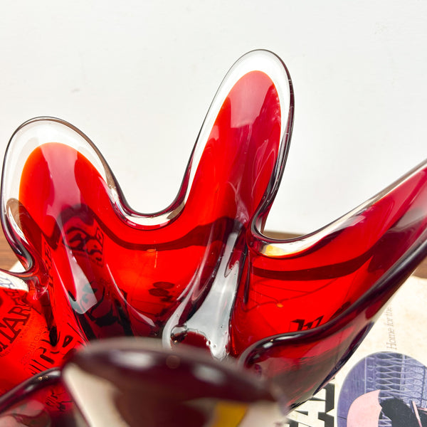 RUBY RED HANDKERCHIEF BOWL - HEY JUDE WORKSHOP • Vintage furniture & objects Melbourne