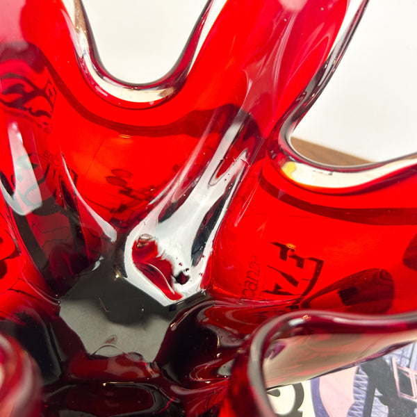 RUBY RED HANDKERCHIEF BOWL - HEY JUDE WORKSHOP • Vintage furniture & objects Melbourne