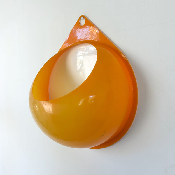 ORANGE PLASTIC WALL PLANTER