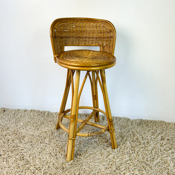 CANE SWIVEL STOOL