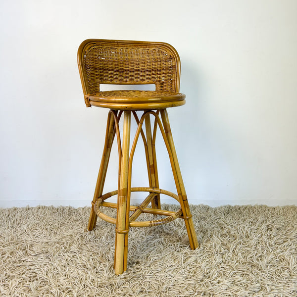 CANE SWIVEL STOOL