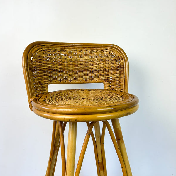 CANE SWIVEL STOOL