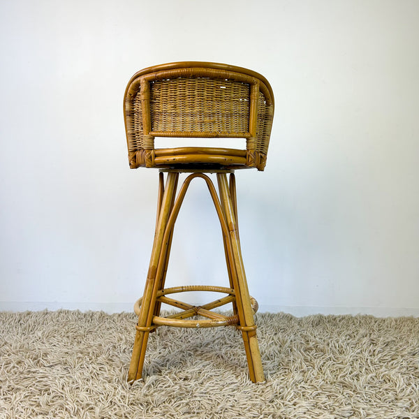 CANE SWIVEL STOOL