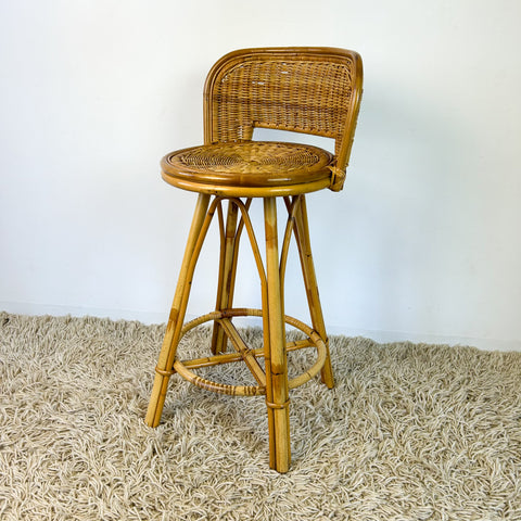 CANE SWIVEL STOOL
