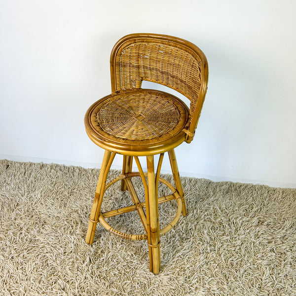 CANE SWIVEL STOOL