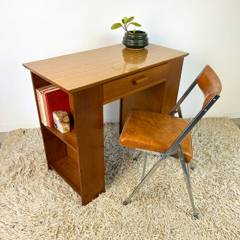 WOODEN DESK WITH SHELVES
